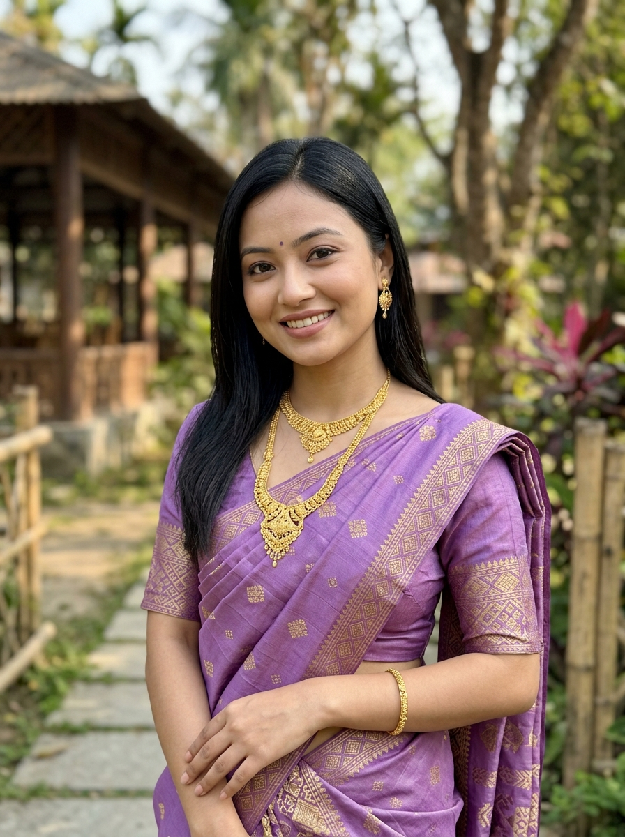 সোণৰ হাৰ পিন্ধা model